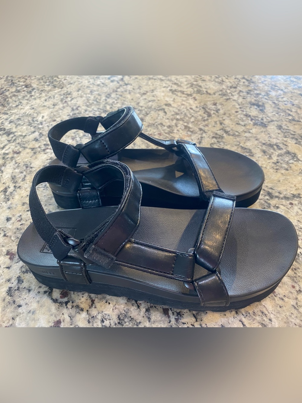 Reef Black Platform Sport Sandals